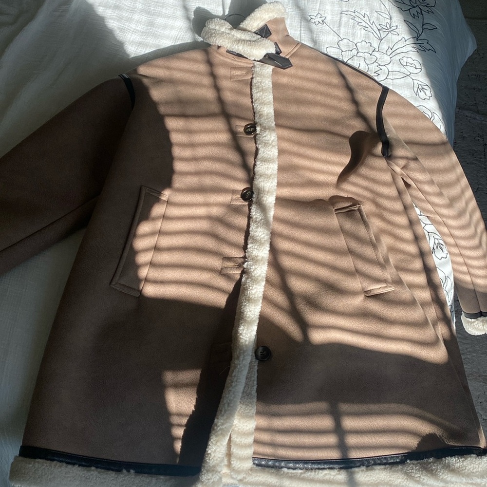 Zara shearling lined coat